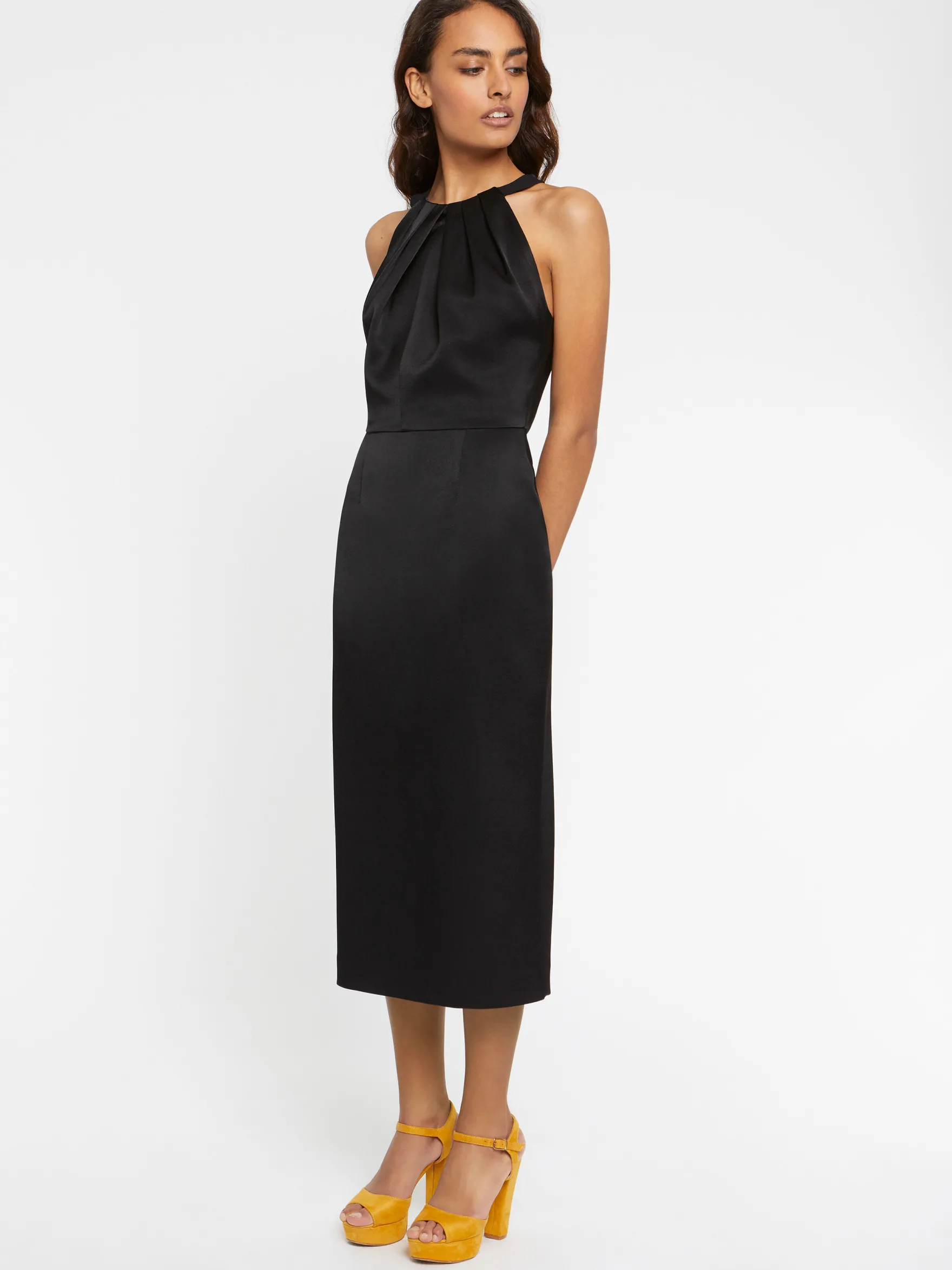 Women Paule Ka Dresses>Satin Midi Dress