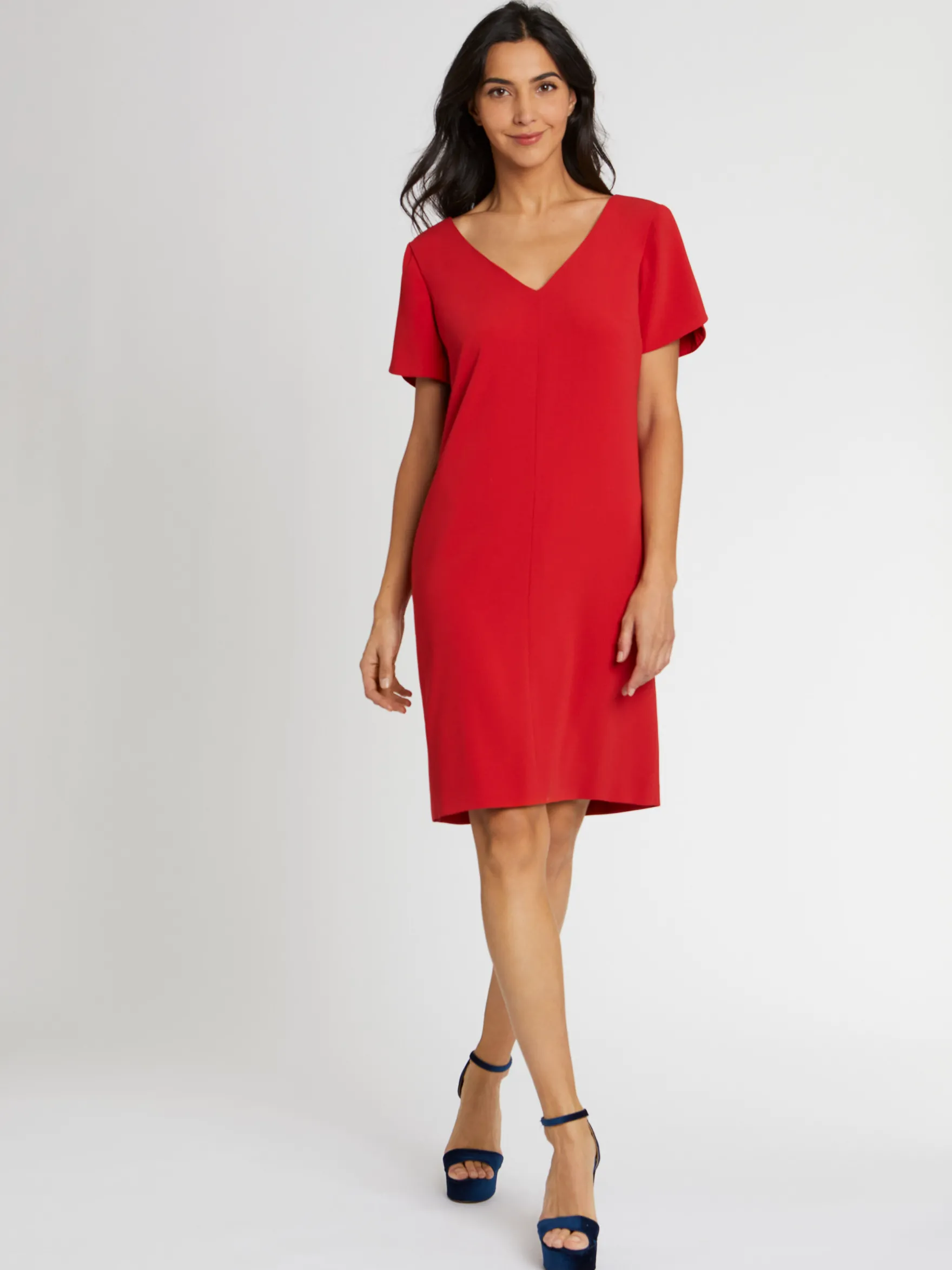 Women Paule Ka Dresses>Satin-Back Crepe Dress