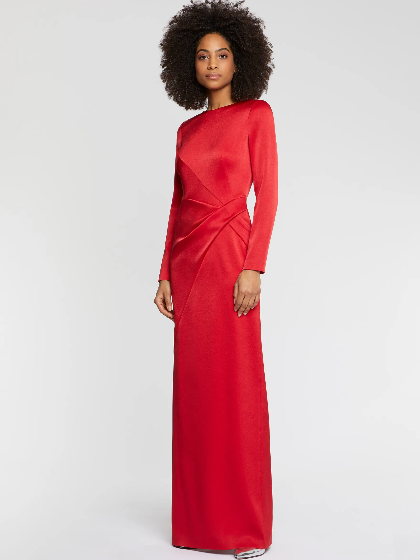 Women Paule Ka Dresses>Satin-Back Crepe Evening Gown