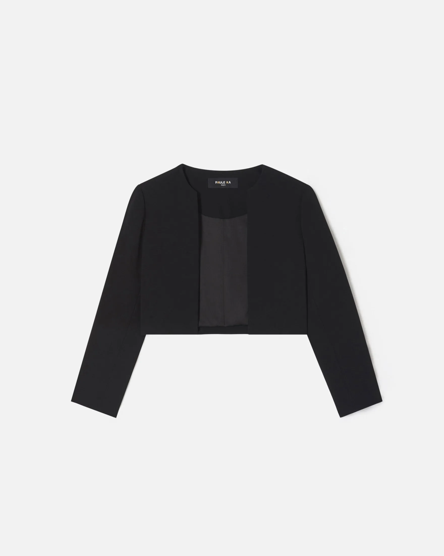 Women Paule Ka Jackets>Satin-Back Crepe Jacket