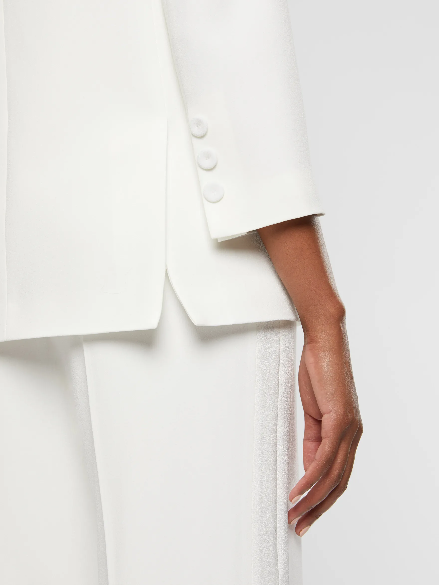 Women Paule Ka Jackets>Satin-Back Crepe Tuxedo Jacket