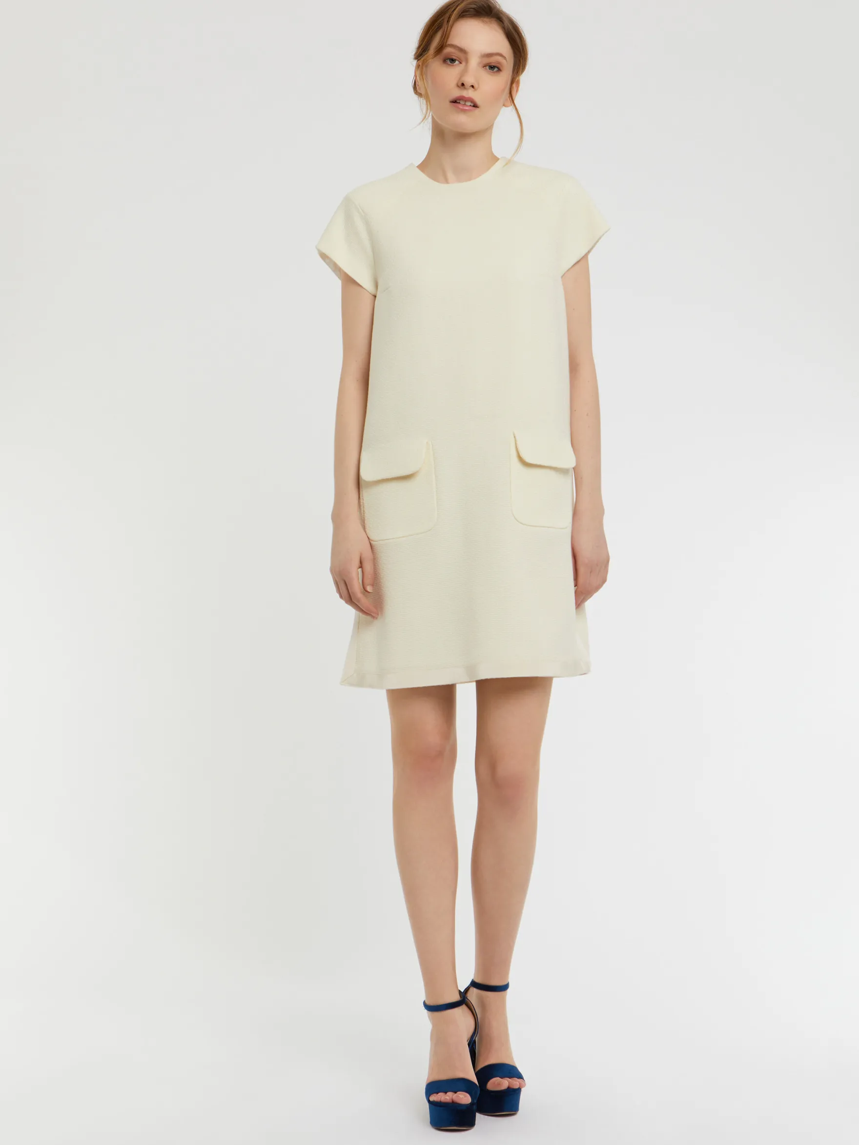 Women Paule Ka Dresses>Short A-Line Wool Dress