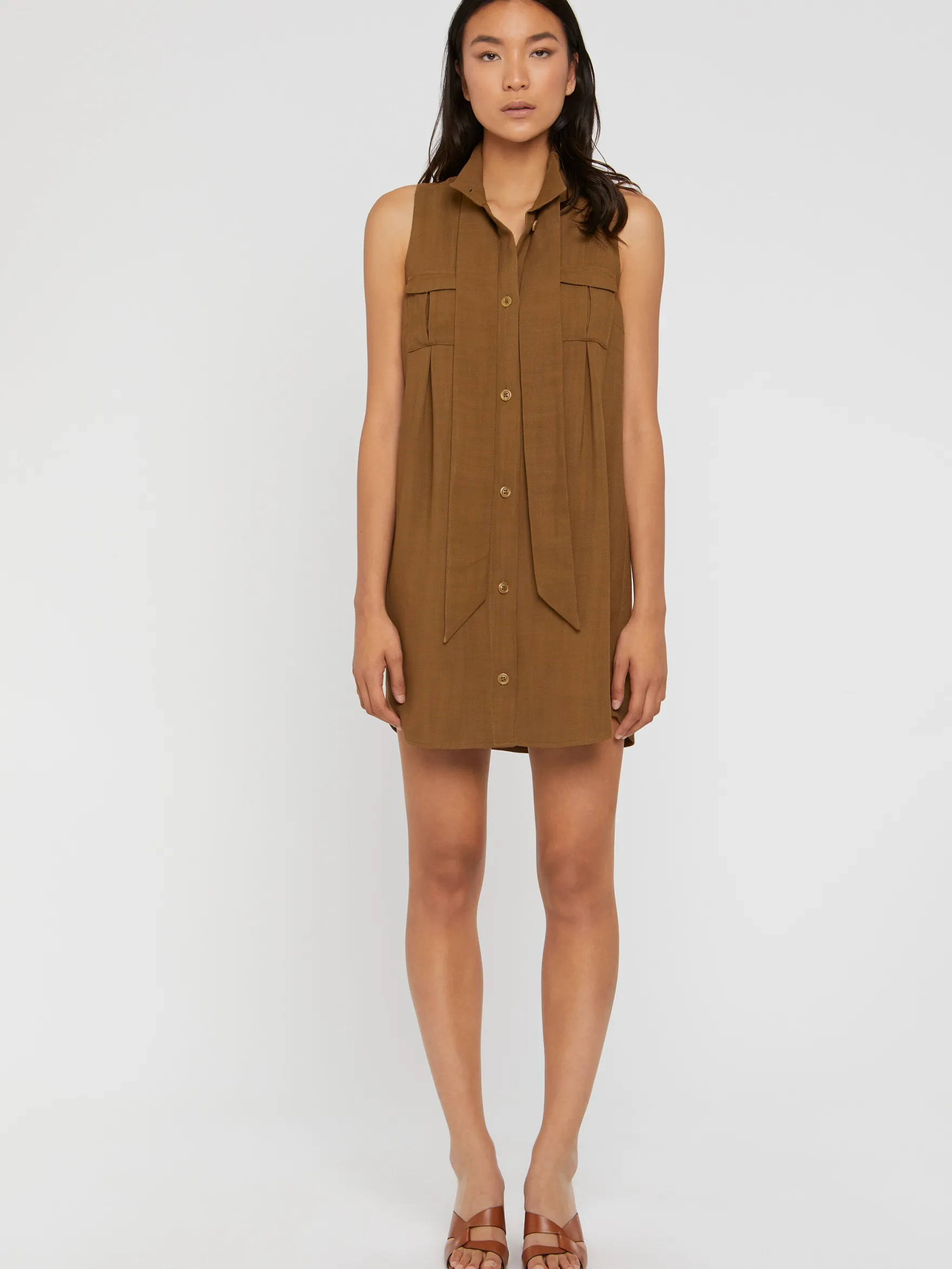 Women Paule Ka Dresses>Short Sleeveless Viscose Dress