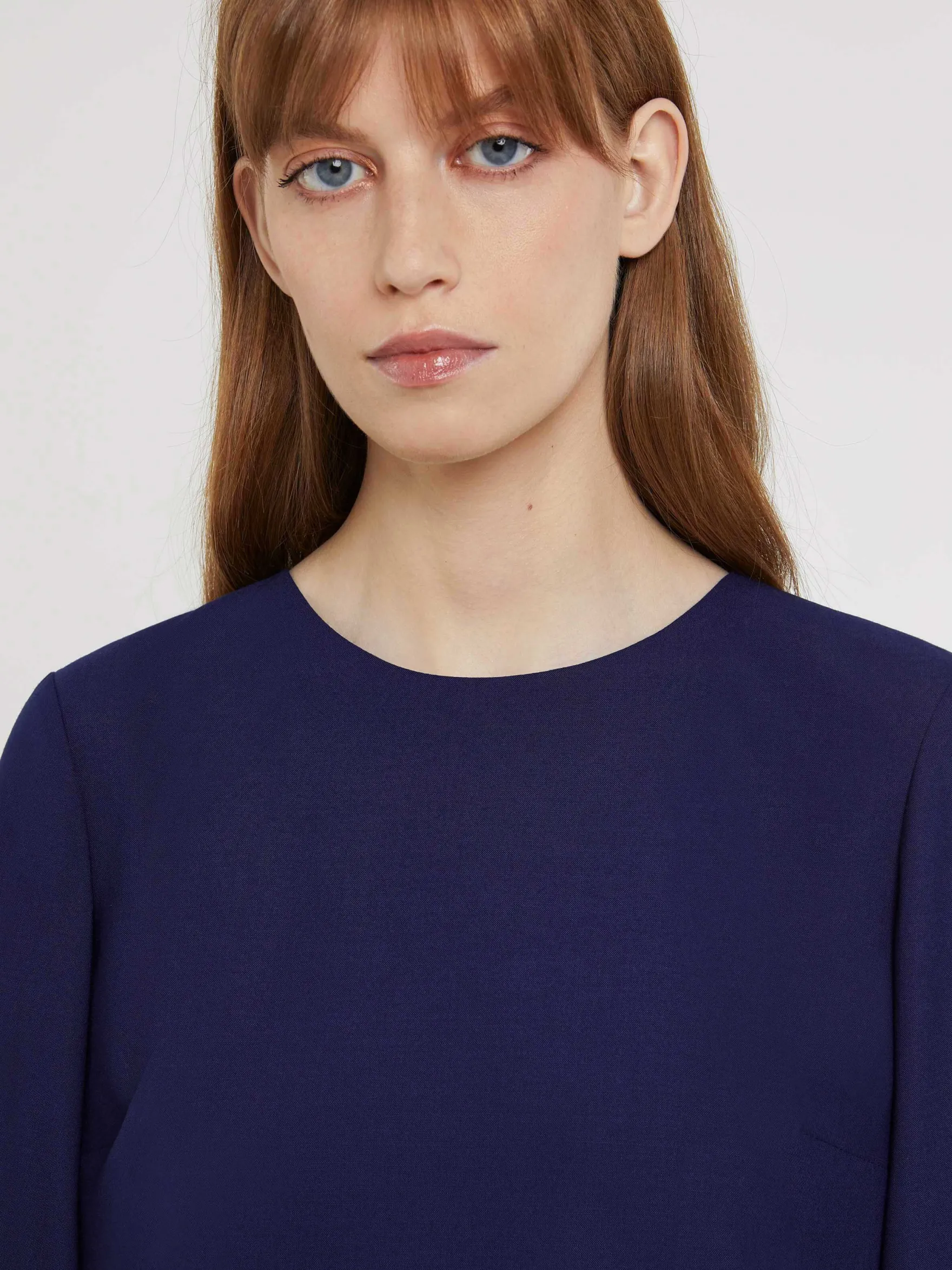 Women Paule Ka Dresses>Short Straight-Cut Fine-Wool Dress