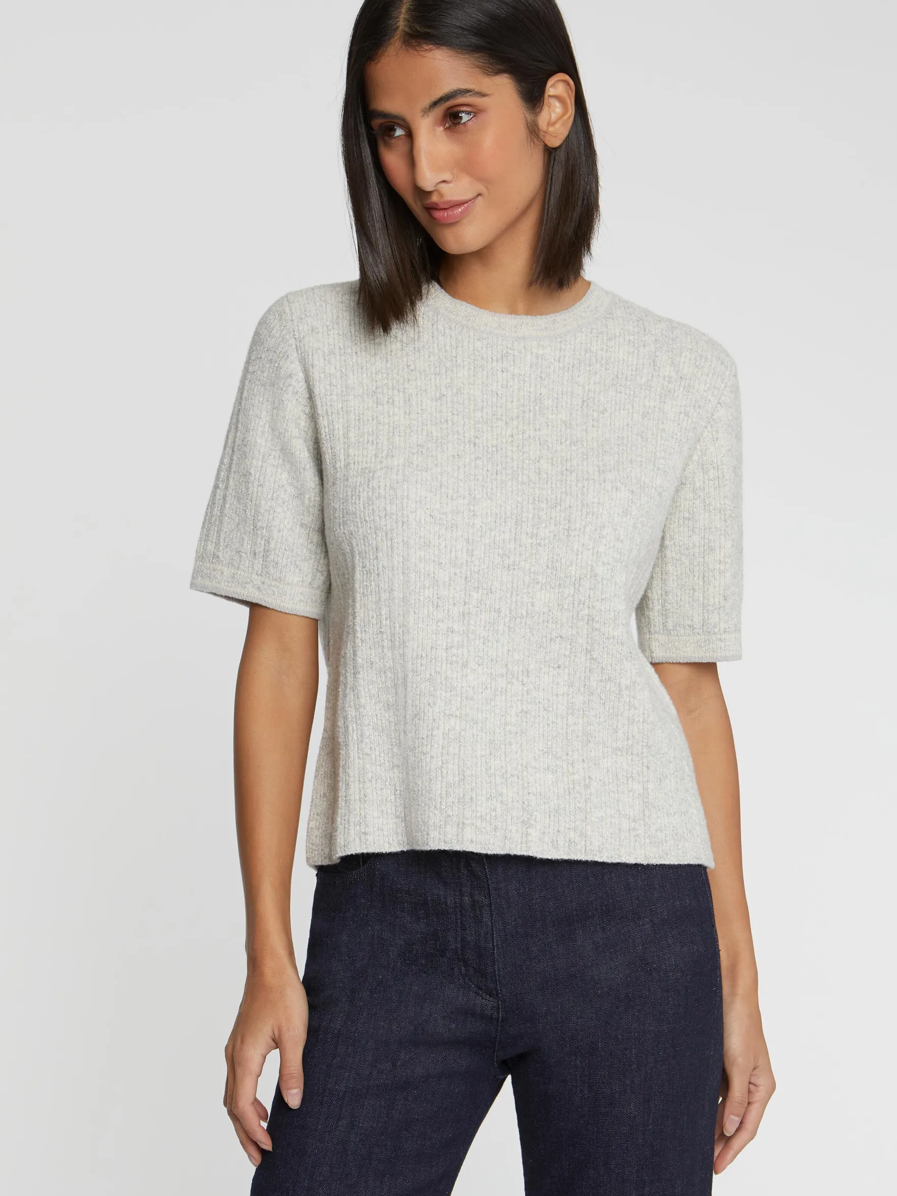 Women Paule Ka Knitwear>Short-Sleeve Mouline-Knit Sweater