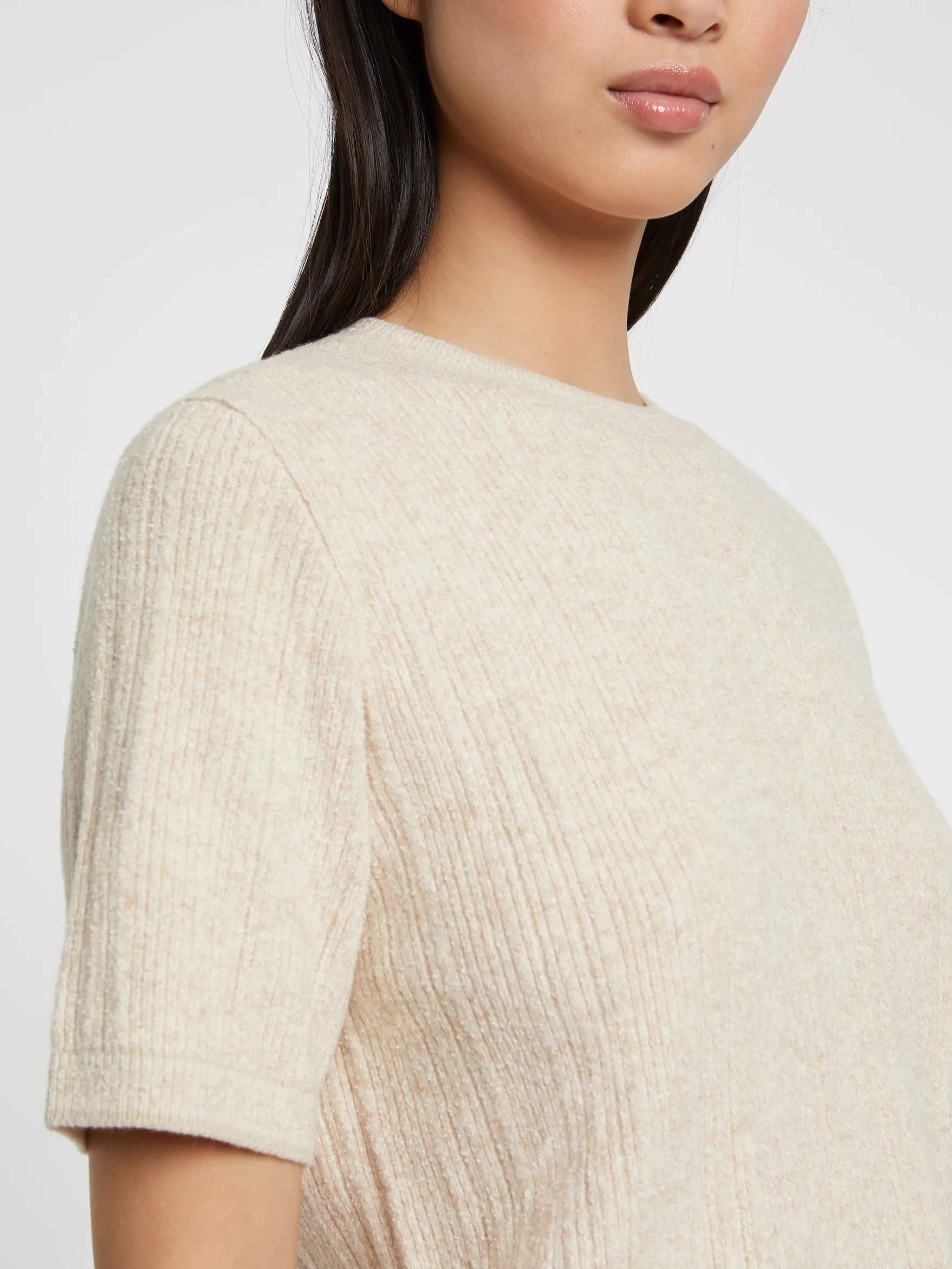 Women Paule Ka Knitwear>Short-Sleeve Mouline-Knit Sweater