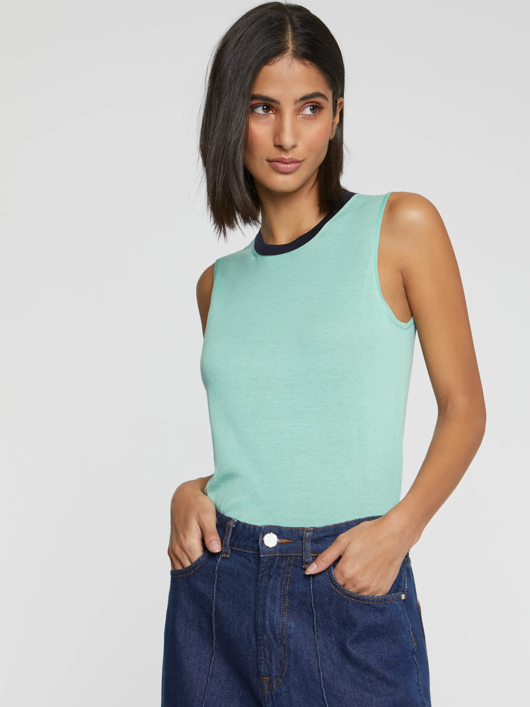 Women Paule Ka Knitwear>Silk Tank Top