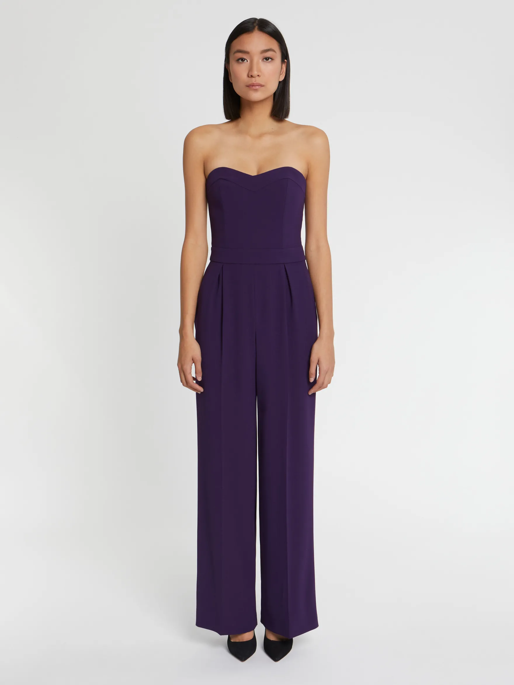 Women Paule Ka Trousers And Jeans>Strapless Satin-Back Crepe Jumpsuit