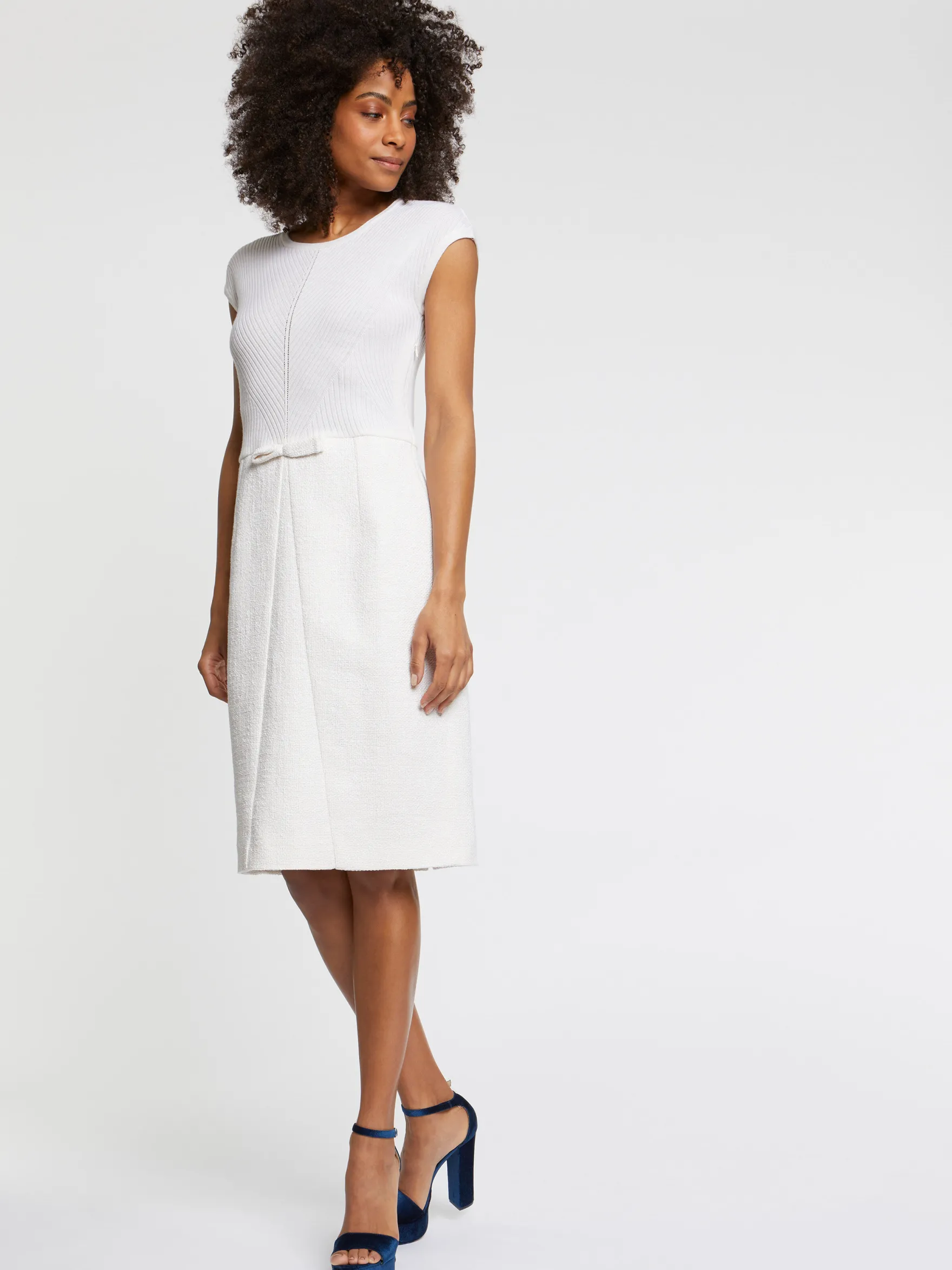 Women Paule Ka Dresses>Trompe L'Oeil Straight-Cut Tweed Dress