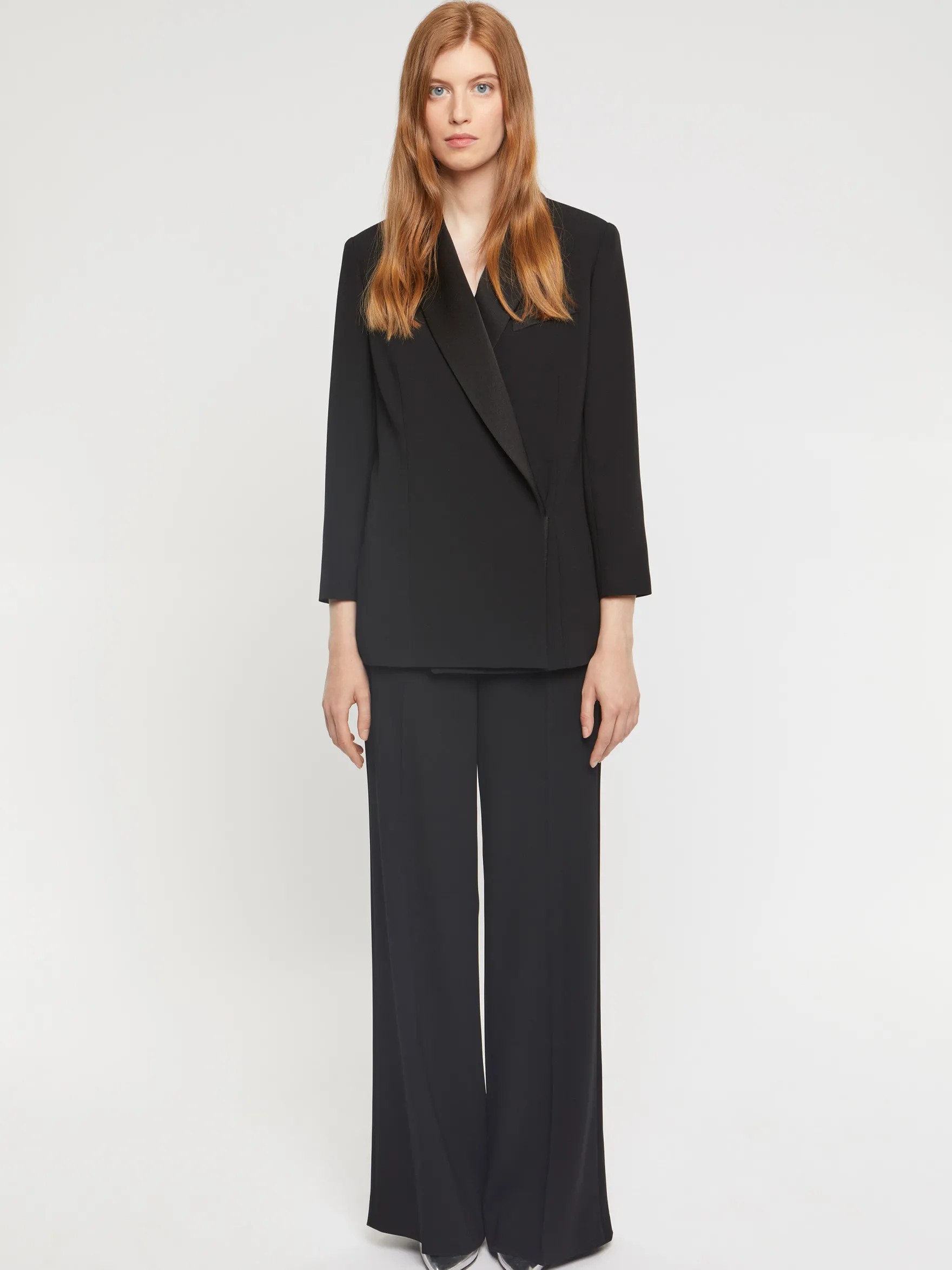 Women Paule Ka Trousers And Jeans>Wide-Leg Satin-Back Crepe Pants