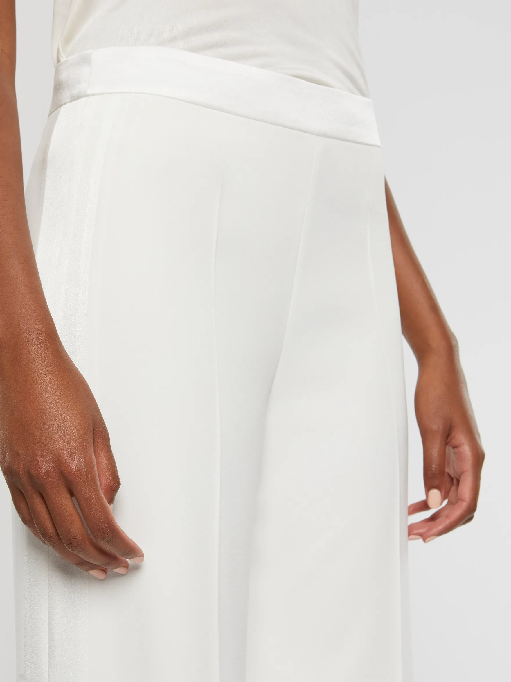 Women Paule Ka Trousers And Jeans>Wide-Leg Satin-Back Crepe Pants