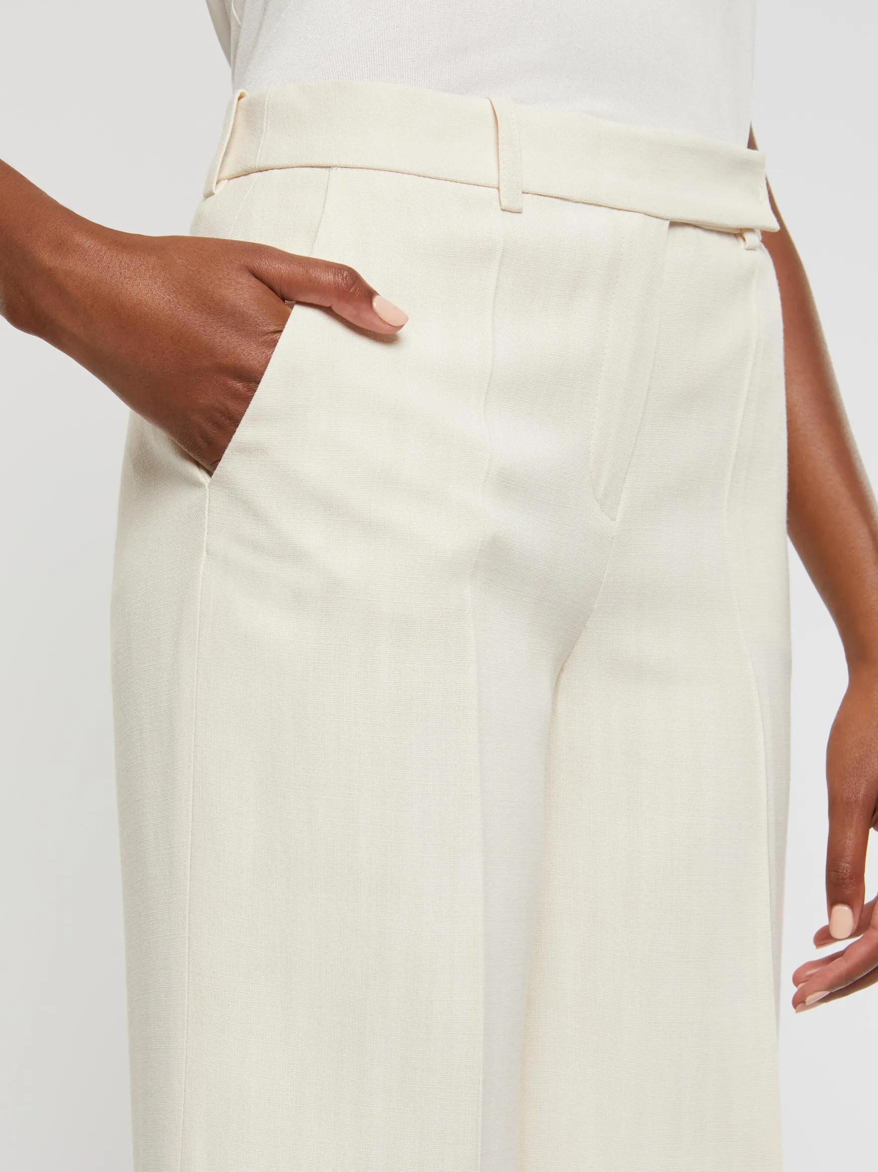 Women Paule Ka Trousers And Jeans>Wide-Leg Viscose-Canvas Pants