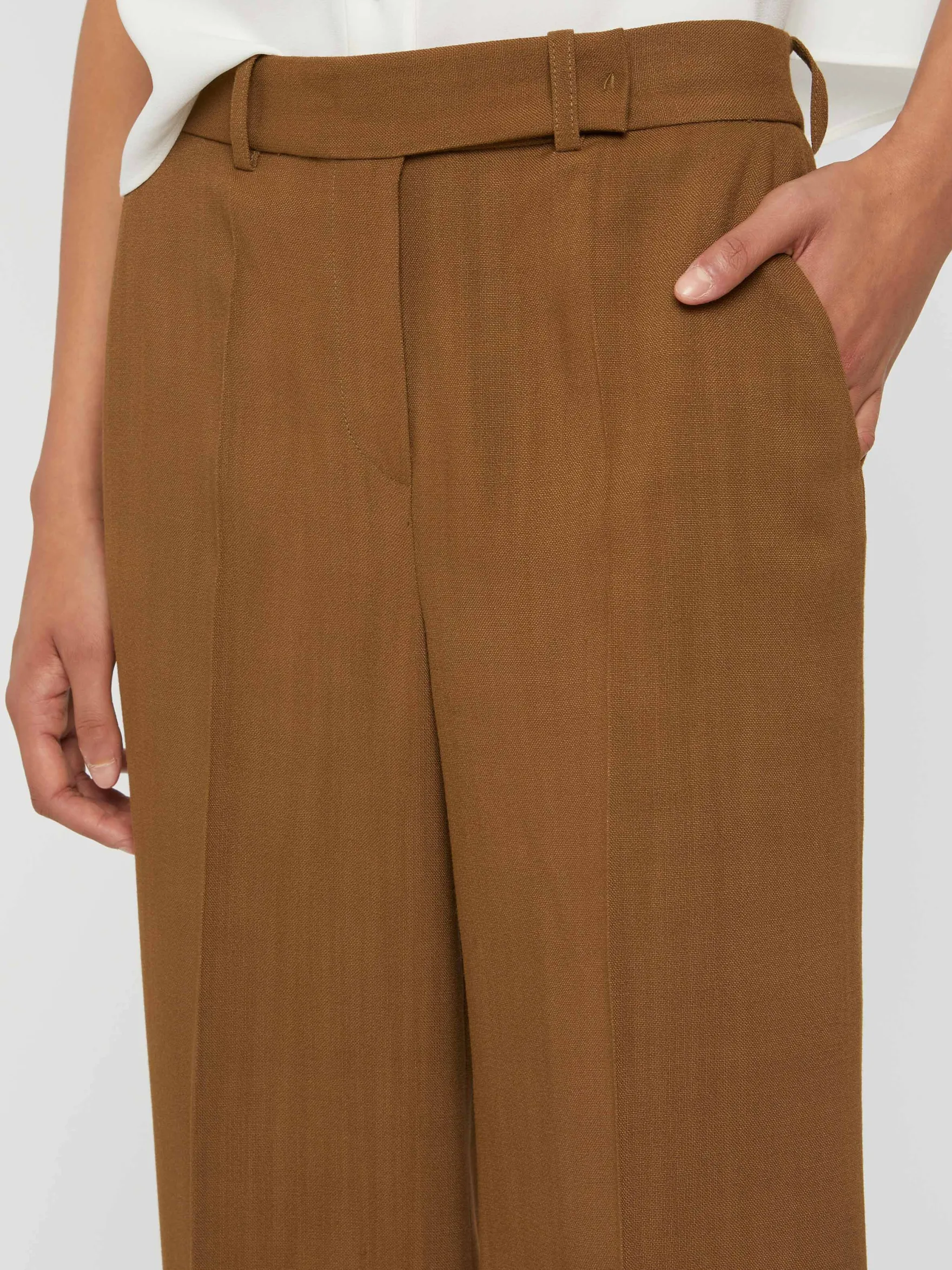 Women Paule Ka Trousers And Jeans>Wide-Leg Viscose-Canvas Pants