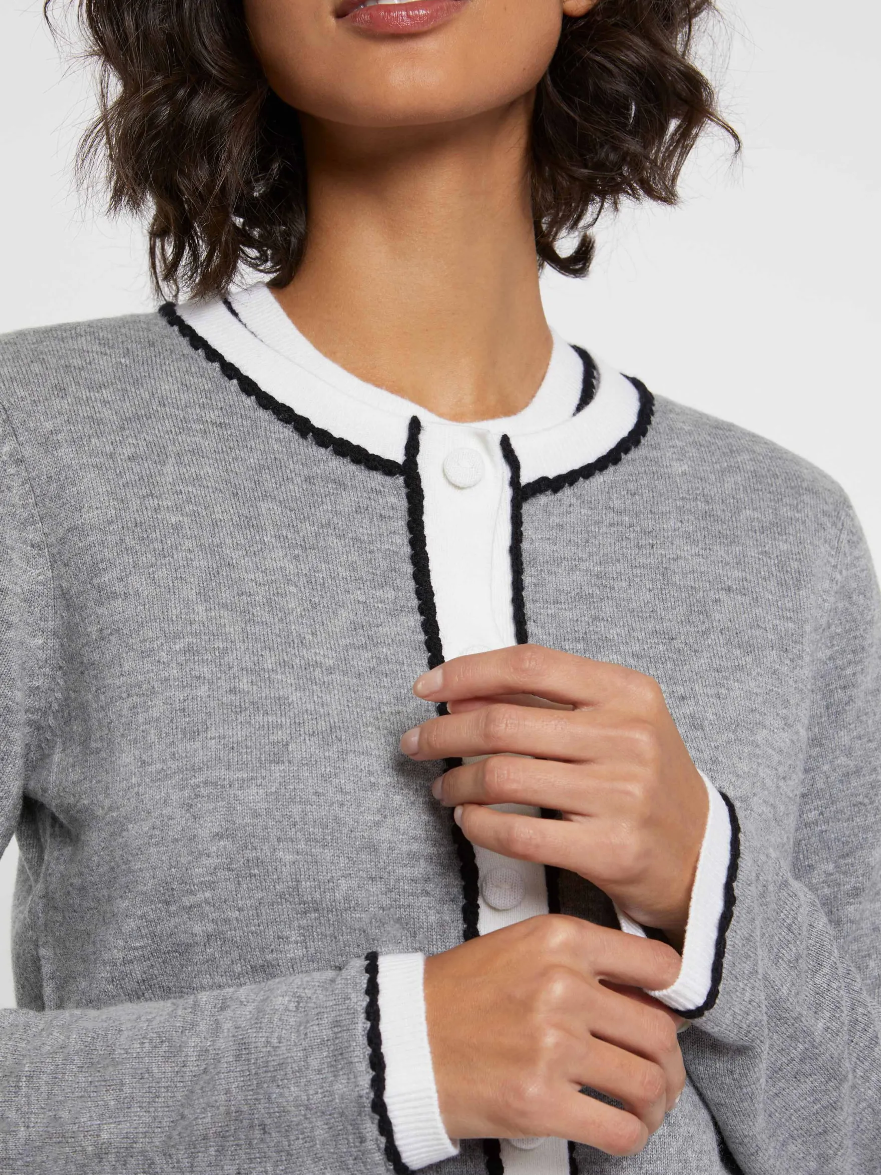 Women Paule Ka Knitwear>Wool And Cashmere Cardigan