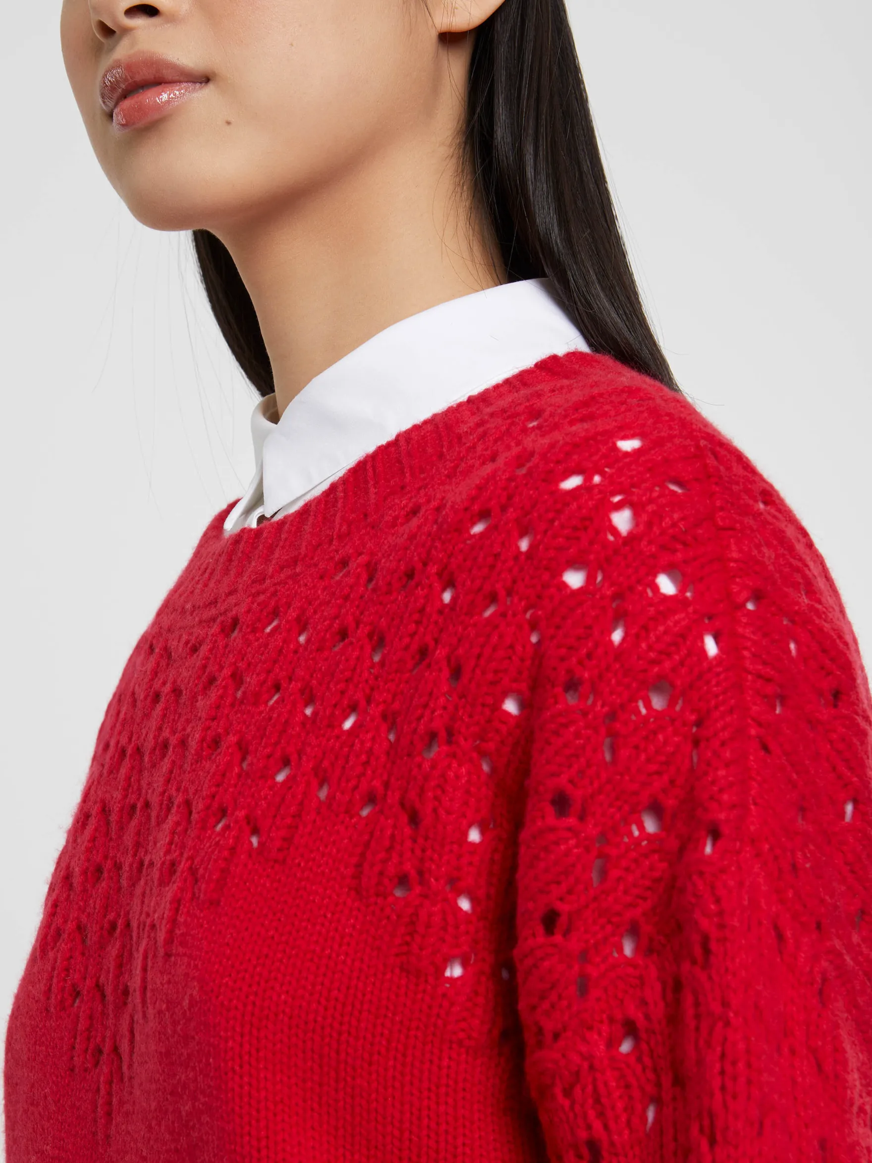 Women Paule Ka Knitwear>Wool And Cashmere Openwork Sweater