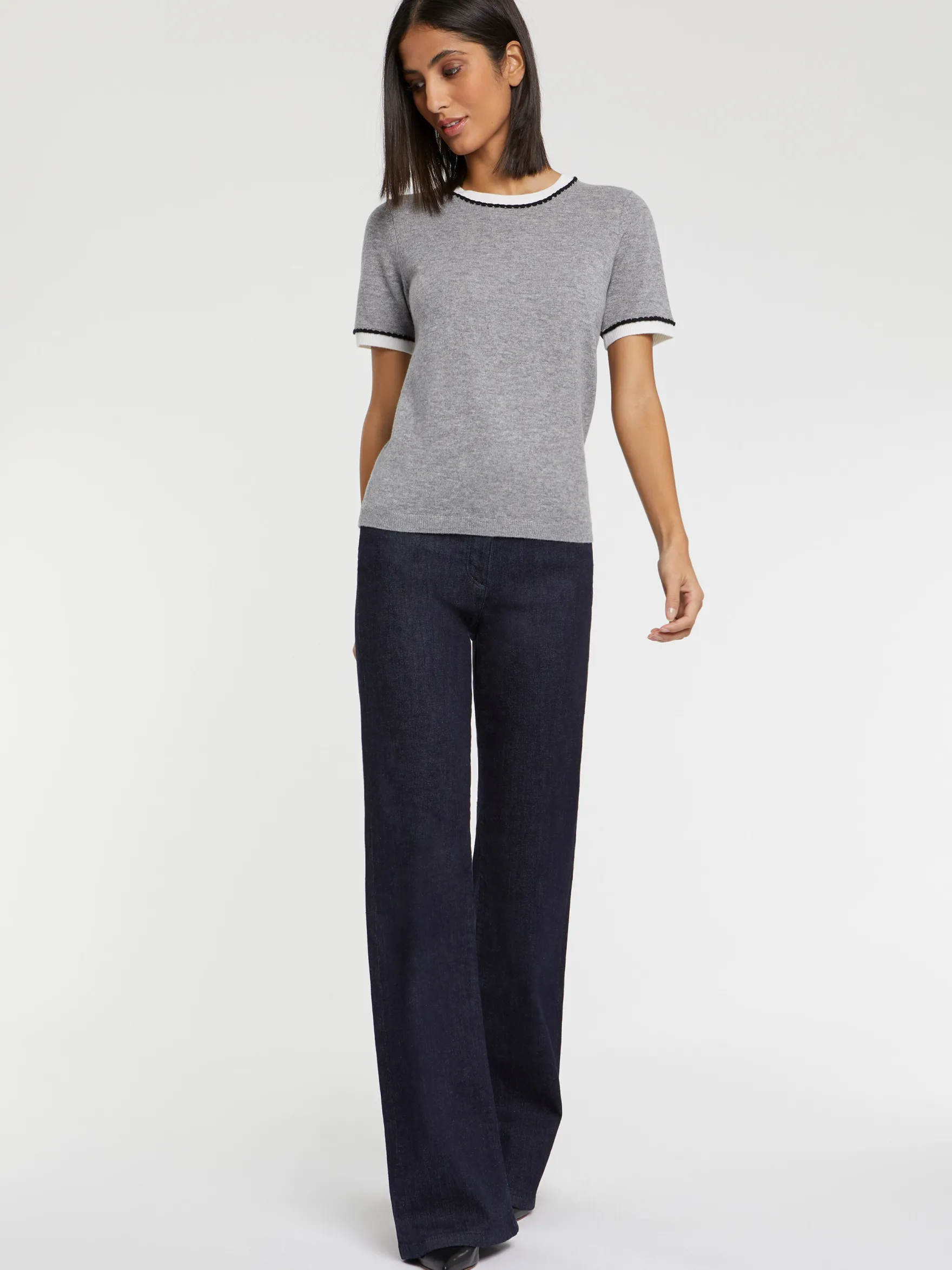 Women Paule Ka Knitwear>Wool And Cashmere Short-Sleeve Sweater