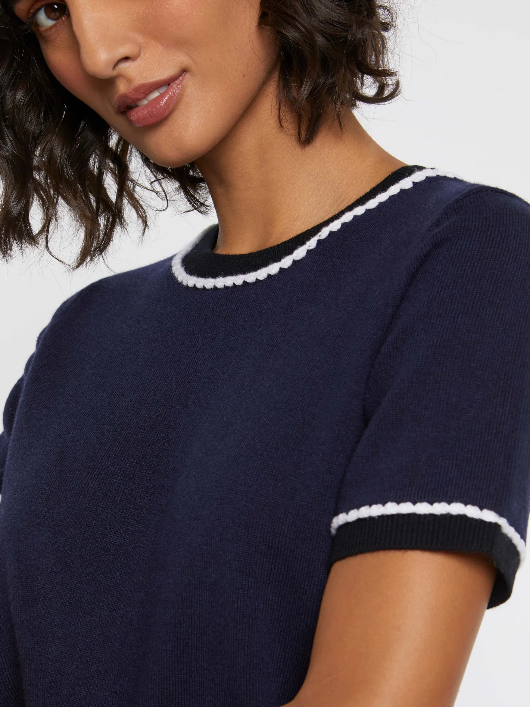 Women Paule Ka Knitwear>Wool And Cashmere Short-Sleeve Sweater