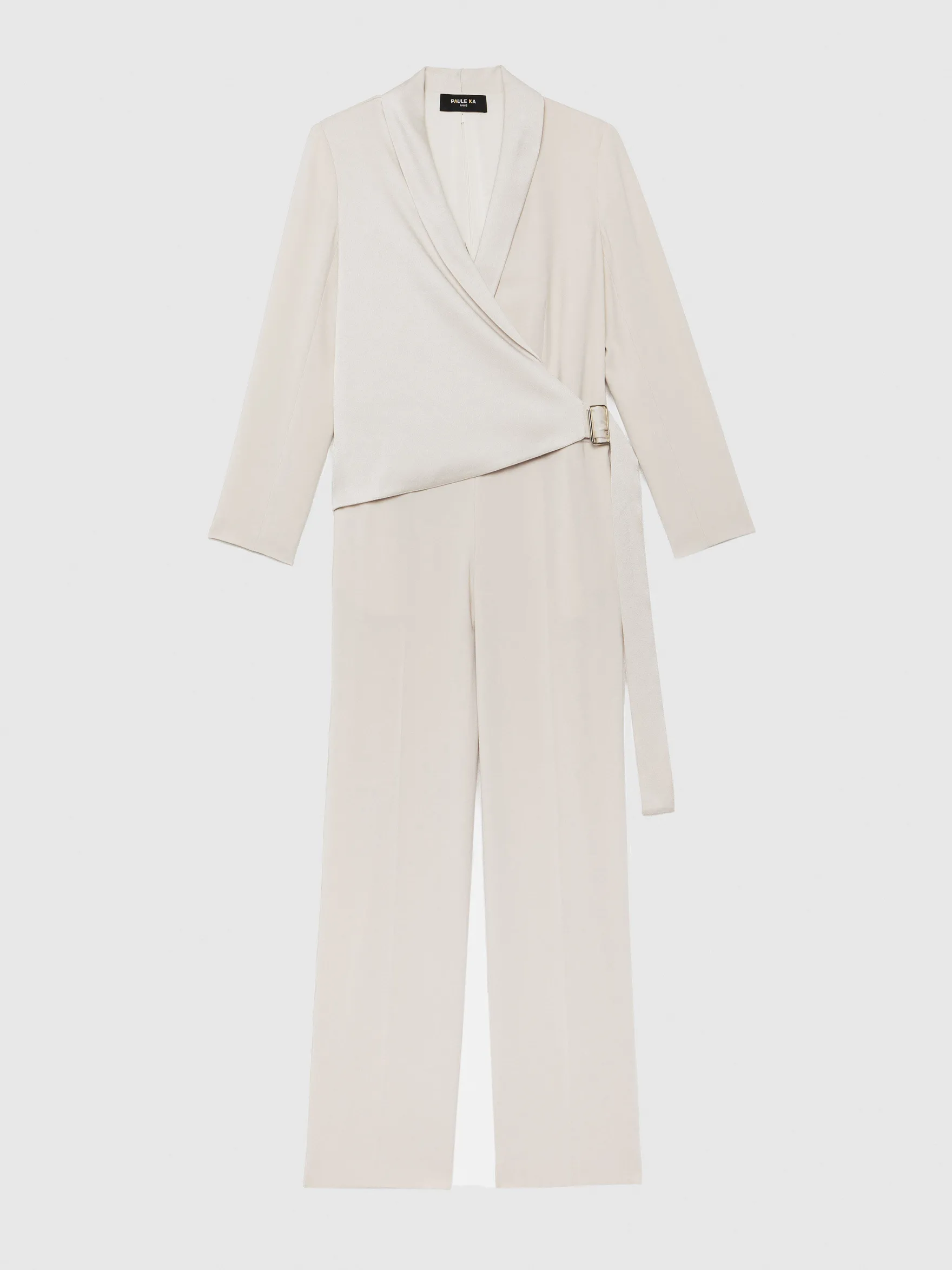 Women Paule Ka Trousers And Jeans>Wrap-Effect Satin-Back Crepe Jumpsuit