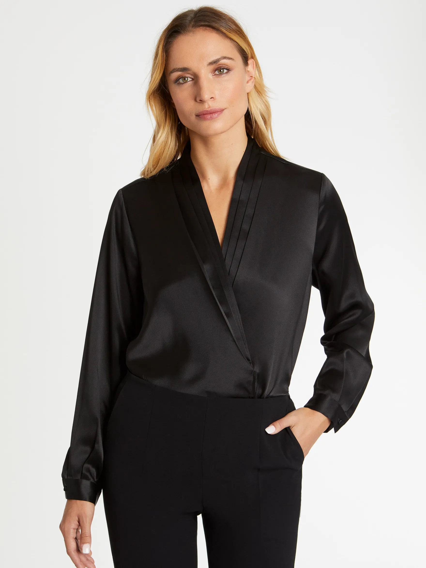 Women Paule Ka Tops>Wrap-Effect Silk Top